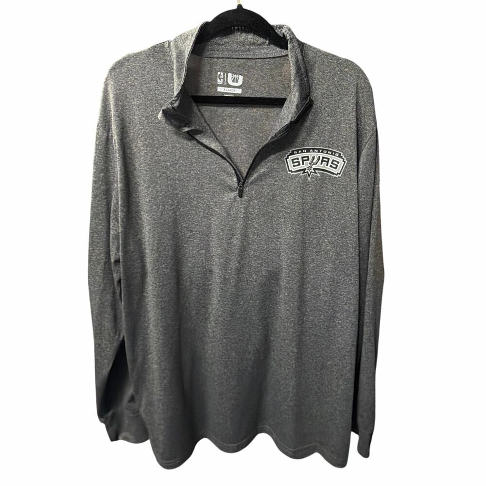 San Antonio Spurs Quarter Zip Pullover XL NBA Gray Athletic - Picture 2 of 5
